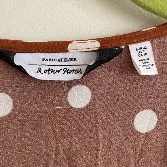 & Other Stories side tie satin midi wrap dress size 10 - Picture 4 of 7